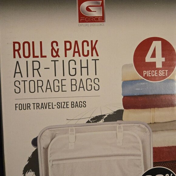 G-Force Roll & Pack Air-Tight Storage Bags 4-Piece Set Travel Size 25.5" X 20" D - Picture 2 of 5